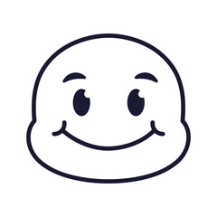 Smile face emoticon icon vector. Flat design style on white background.