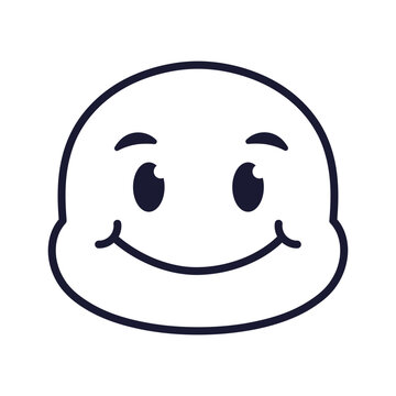 Smile face emoticon icon vector. Flat design style on white background.