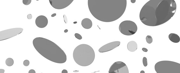 Sparkling Jubilation: Breathtaking 3D Illustration of Sparkling silver Confetti Celebration