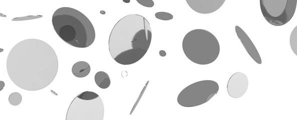 Sparkling Jubilation: Breathtaking 3D Illustration of Sparkling silver Confetti Celebration