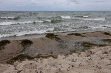 A windy day on the Baltic Sea beach of Thiessow on the island of Rügen