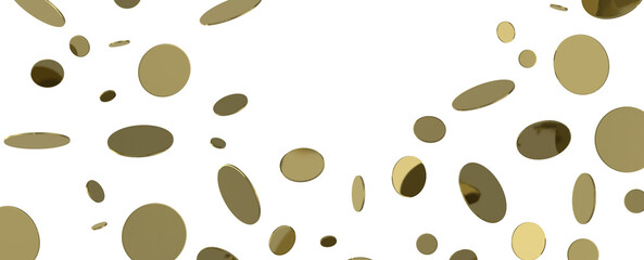 Glittering Spectacle: Captivating 3D Illustration of Glittery Gold Confetti