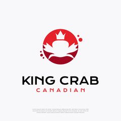 King crab logo with Canadian leaf inspiration logo design
