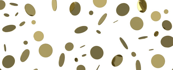 Glittering Spectacle: Captivating 3D Illustration of Glittery Gold Confetti