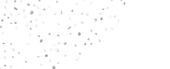 Glittering Spectacle: Captivating 3D Illustration of Glittery silver Confetti