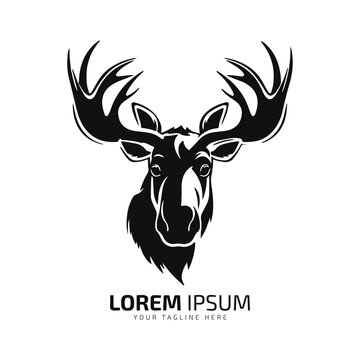 moose logo fur head icon deer silhouette vector isolated design