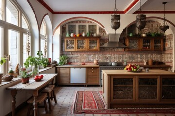 Fototapeta na wymiar Turkey traditional style of kitchen interior 
