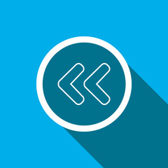 Left arrow icon vector. Left arrow icon vector in trendy flat style. Prev icon image, Prev icon illustration isolated on blue background
