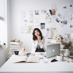 portrait of a businesswoman working on her laptop