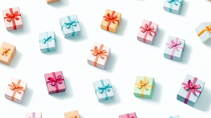 Fototapeta na wymiar gift boxes pastel color background