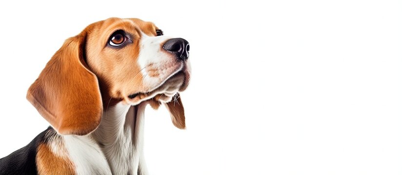 White isolated beagle stunning