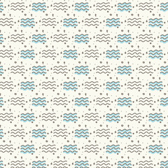 Seamless vector hand drawn abstract waves pattern
