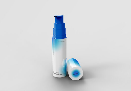 3d Opened Cosmetic Pump Bottle Mockup