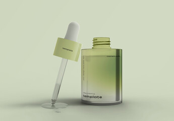 3d Clear Dropper Bottle Mockup