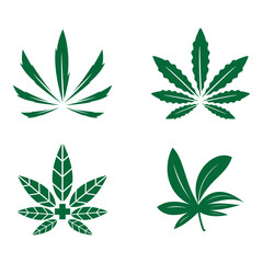 cannabis leaf logo Designs Inspiration Isolated on White Background