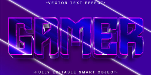 Naklejka premium Shny Esport Gamer Vector Fully Editable Smart Object Text Effect
