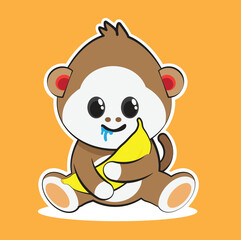 a monkey with its banana