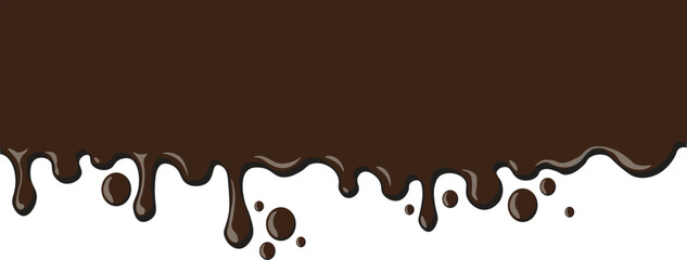 chocolate dripping on white background