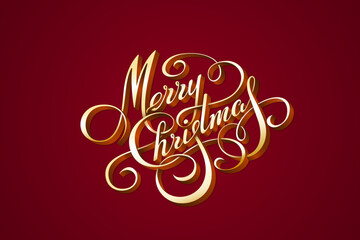 Merry Christmas Calligraphy Lettering Design Vector Greeting phrase.