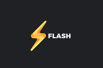Energy Flash Lightning Bolt Logo Design Vector template. Power Battery Technology Logotype icon tech.