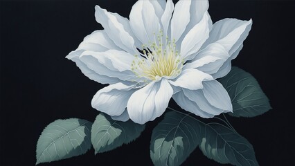 white flower on dark background 