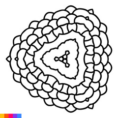 Mandala Art for Coloring Book. Clean Decorative round ornament. Oriental pattern, Vector illustration Coloring book page. Circular pattern in form of mandala for Henna, Mehndi, tattoo, decoration.