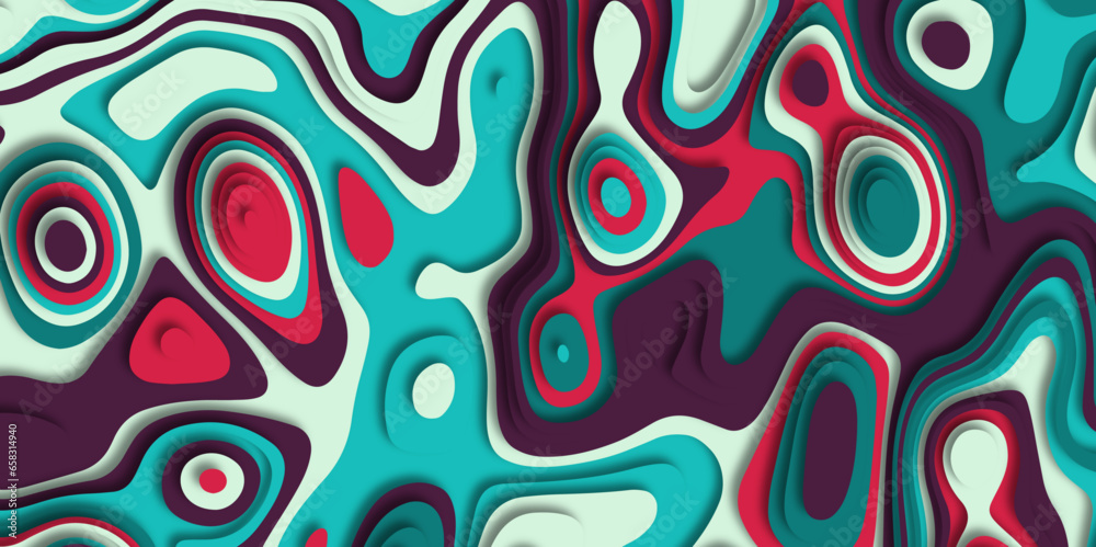 Poster Abstract colorful paper cut background design .Abstract vector seamless pattern with shadows Trendy multicolor contemporary design for prints,flyers,banners,brochures,invitations,covers.