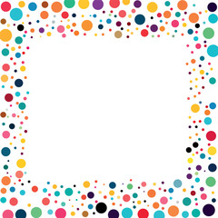 Vector Colorful circle pattern border frame on white background