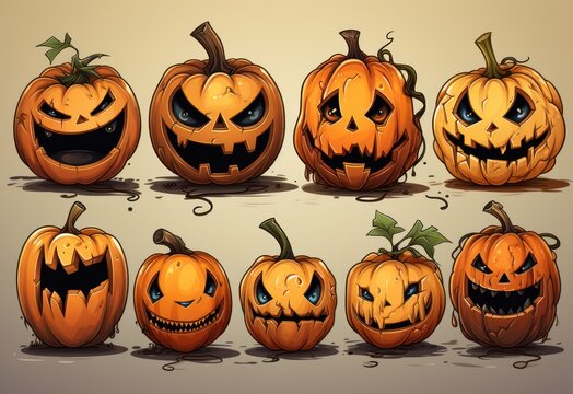 hand_drawn_halloween_pumpkin_collection 4