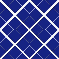 Seamless pattern blue color cross grid. Repeated pattern crisscross net. Vector