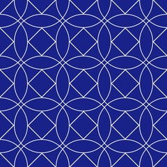 Fototapeta premium Seamless pattern circles that overlap, geometric shape in the middle. Vector