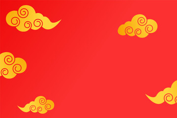 Obraz premium Beautiful cloud vector illustration with Chinese cloud style for postcards, holidays, posters, banners, packaging, creative materials