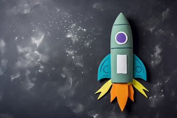 Launchpad Dreams, School Supplies Turned Rocket. Generative AI