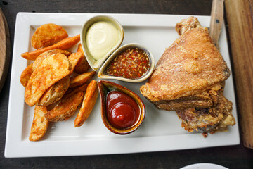 German pork knuckle on the table 