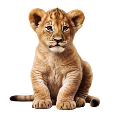 Lion cub on transparent background