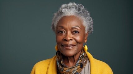 Senior old black african american woman portrait