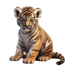 Obraz premium Tiger cub on transparent background