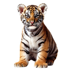 Obraz premium Tiger cub on transparent background