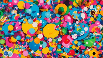Fototapeta premium background with circles, a playful and whimsical abstract still life, with bright pops of color and quirky details