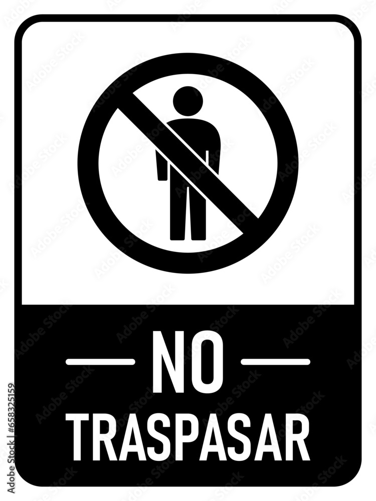 Wall mural stop no trespassing keep out do not enter warning sign icon with an aspect ratio of 3:4. vector imag