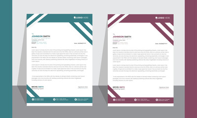 Modern exclusive Letterhead Template Layout with Colorful Accents.

