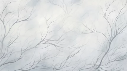 Foto op Plexiglas  a tree with no leaves is shown in the foggy sky.  generative ai © Nadia