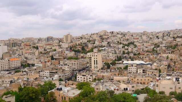 Panoramic view of Hebron city,capital of the Palestinian province of Hebron.