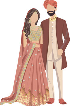 Indian wedding couple clipart png