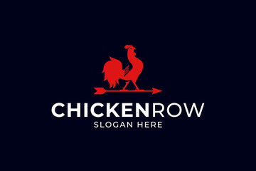 chicken rooster on arrow modern concept logo vector design © salzcreative