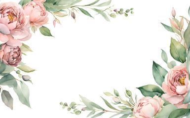 Watercolor floral background. Hand painted card with flowers. Perfect for invitations, greeting cards, blogs, posters and more.