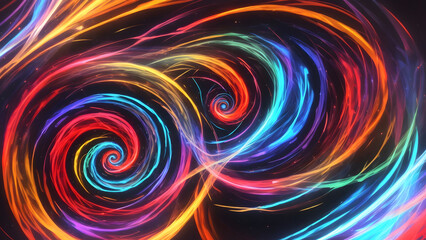 Eternal Dance of the Dynamic Red and Blue Spiral: An Abstract Masterpiece