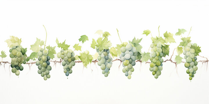 Watercolour Collection { No1 } Homegrown Grape Wine Products Made at Eco Sustainable Farm:  Red Pink, White, Green, Grapes, Cheese, Grapes in Hands, Glass of Wine, Leaves, Grapes in Basket, Vineyard.