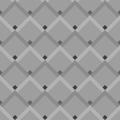 Repeated grey angle brackets and diamonds on grey background. Seamless pattern design. Chevrons abstract. Scallop ornament. Image with scales. Modern japanese scallops motif. Squama image. Vector art