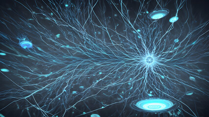 "Synaptic Fusion: An Abstract Digital Network Bridging Biology and Technology"
